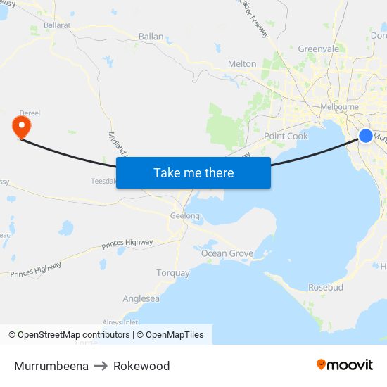 Murrumbeena to Rokewood map