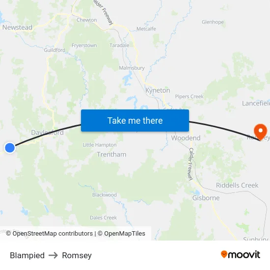 Blampied to Romsey map