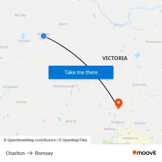 Charlton to Romsey map