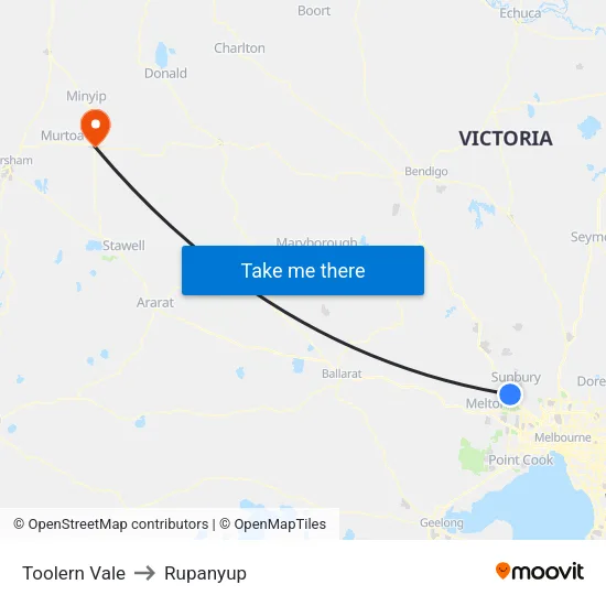 Toolern Vale to Rupanyup map