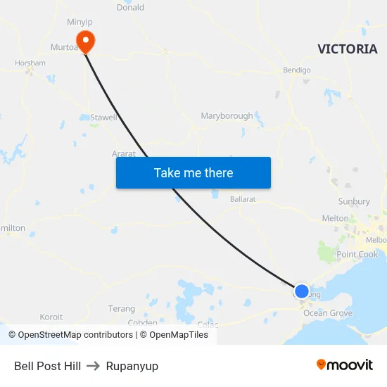 Bell Post Hill to Rupanyup map