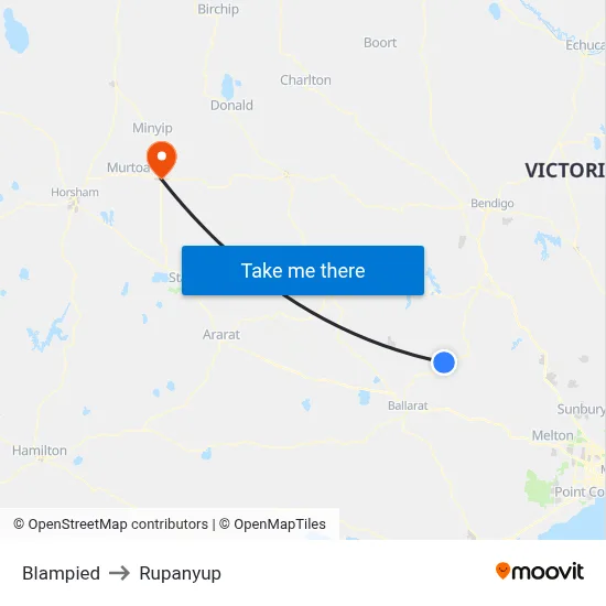 Blampied to Rupanyup map