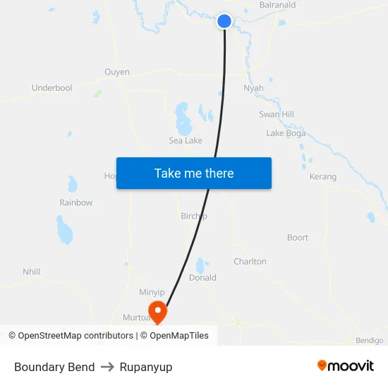 Boundary Bend to Rupanyup map