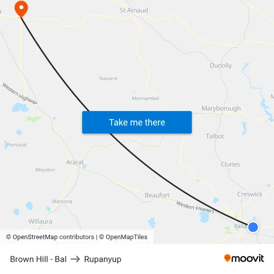 Brown Hill - Bal to Rupanyup map
