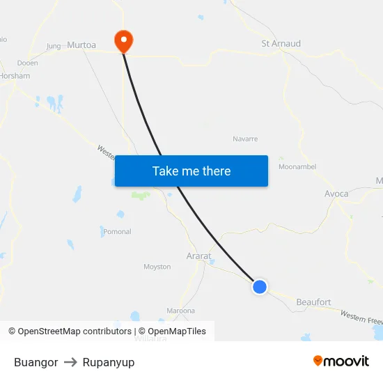 Buangor to Rupanyup map