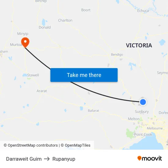 Darraweit Guim to Rupanyup map