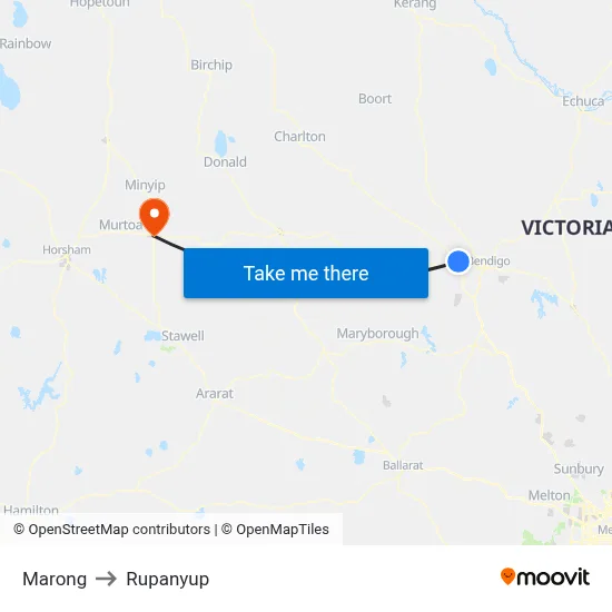 Marong to Rupanyup map