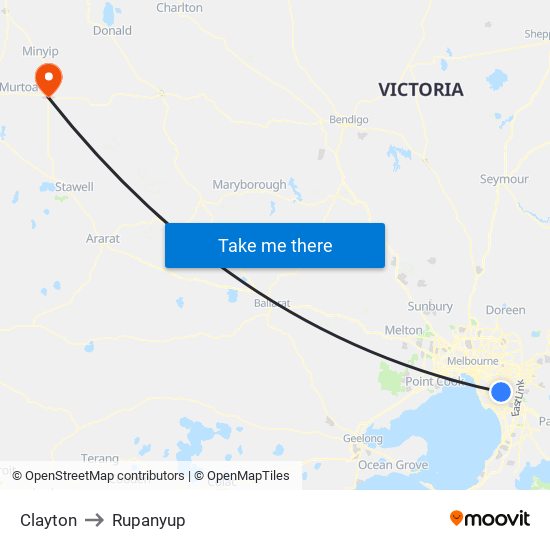 Clayton to Rupanyup map