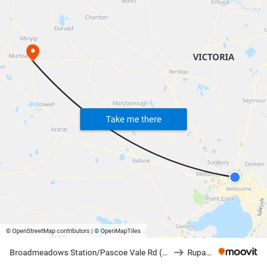 Broadmeadows Station/Pascoe Vale Rd (Broadmeadows) to Rupanyup map