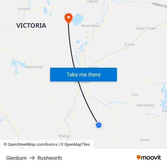 Glenburn to Rushworth map