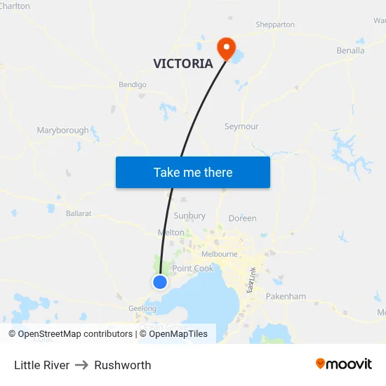 Little River to Rushworth map