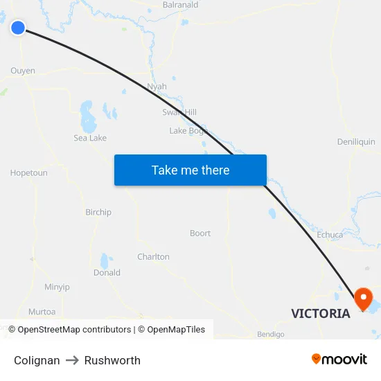 Colignan to Rushworth map