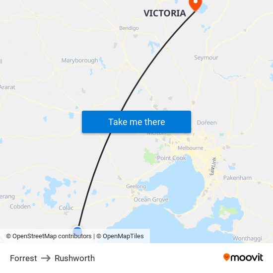 Forrest to Rushworth map