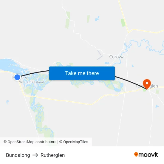 Bundalong to Rutherglen map