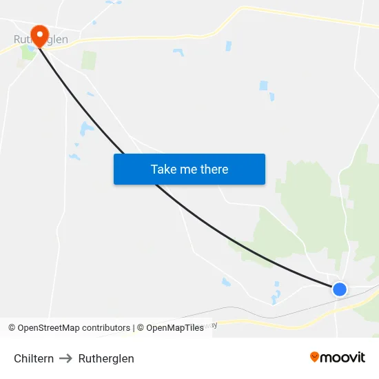 Chiltern to Rutherglen map