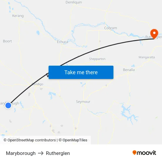 Maryborough to Rutherglen map
