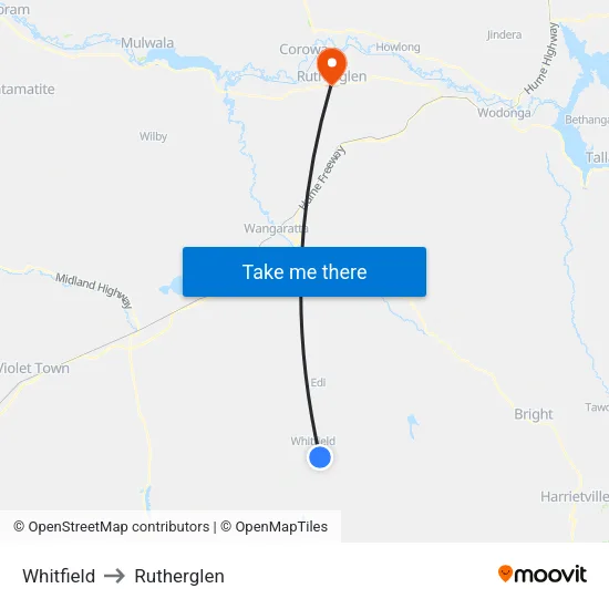Whitfield to Rutherglen map