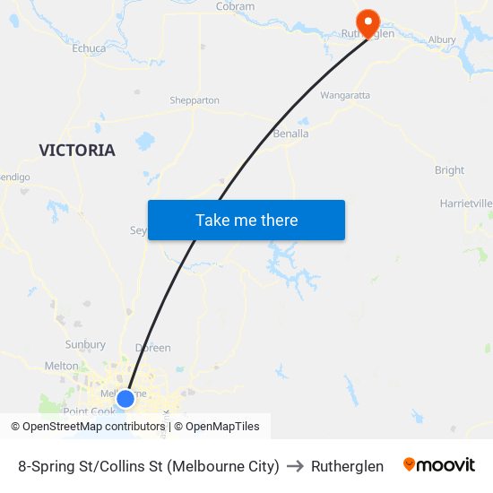 8-Spring St/Collins St (Melbourne City) to Rutherglen map