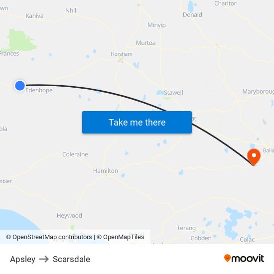 Apsley to Scarsdale map