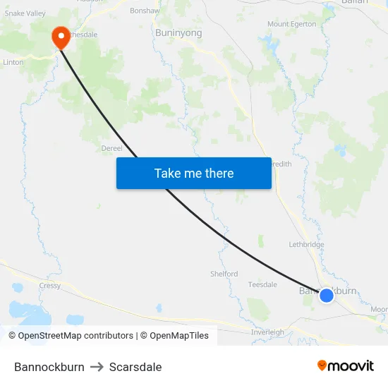 Bannockburn to Scarsdale map