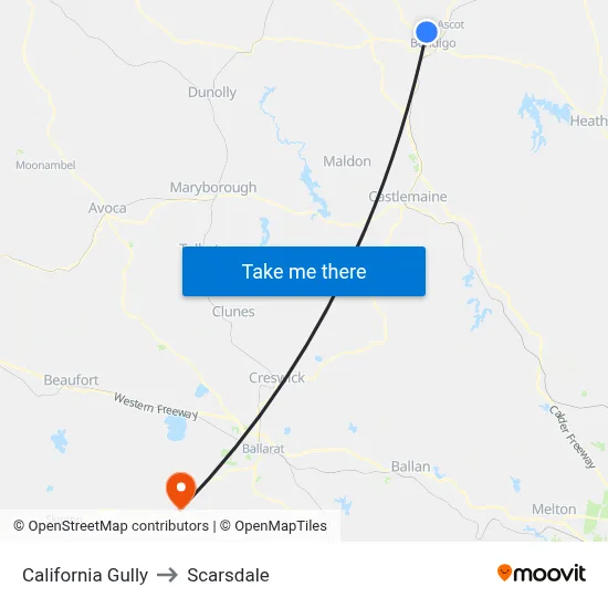 California Gully to Scarsdale map