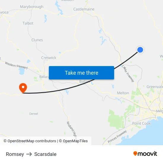 Romsey to Scarsdale map