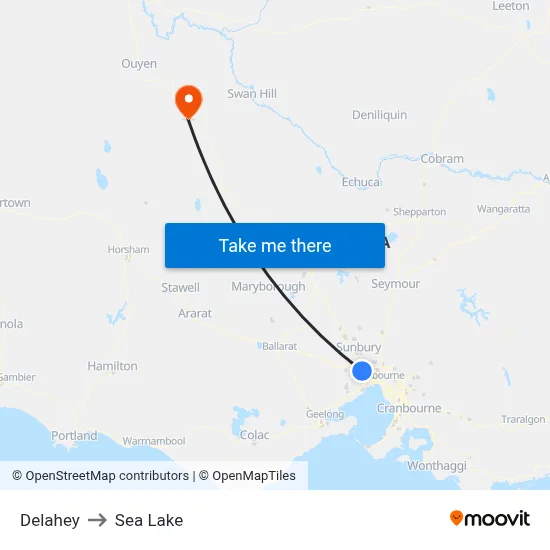 Delahey to Sea Lake map