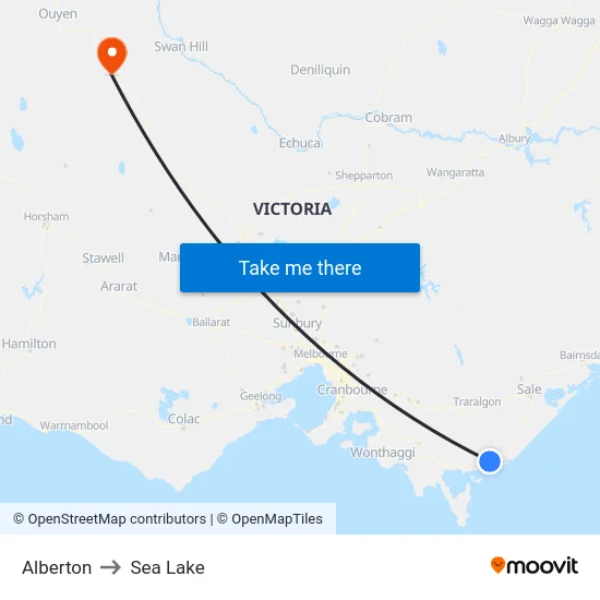 Alberton to Sea Lake map