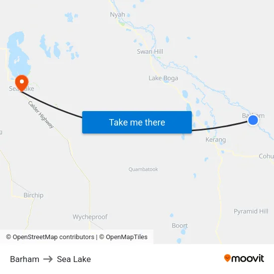 Barham to Sea Lake map