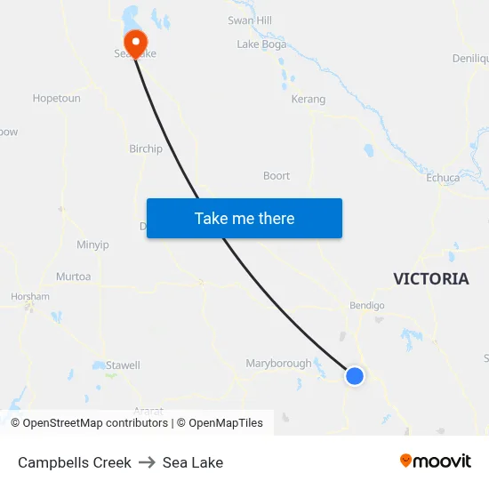 Campbells Creek to Sea Lake map
