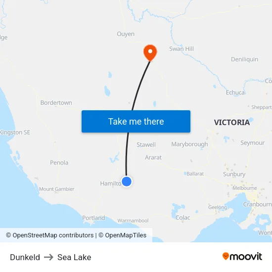 Dunkeld to Sea Lake map