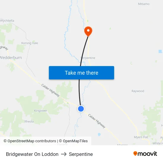 Bridgewater On Loddon to Serpentine map