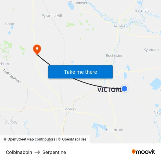 Colbinabbin to Serpentine map