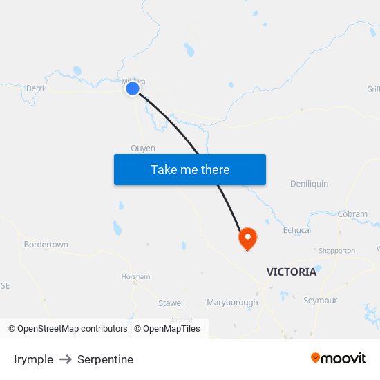 Irymple to Serpentine map