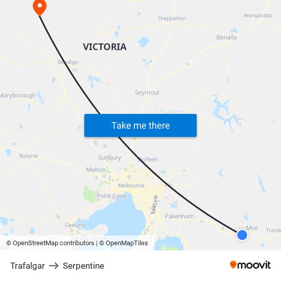 Trafalgar to Serpentine map