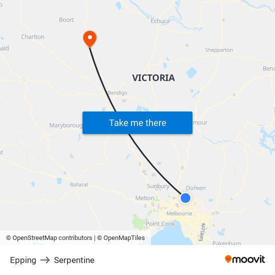 Epping to Serpentine map