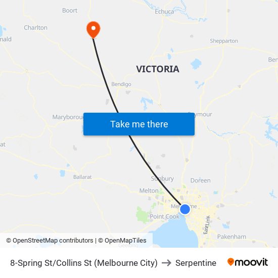 8-Spring St/Collins St (Melbourne City) to Serpentine map