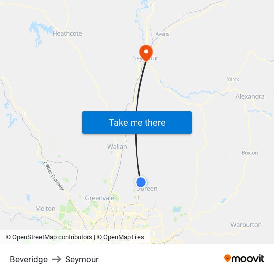 Beveridge to Seymour map