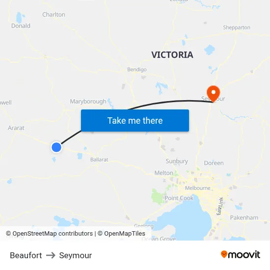 Beaufort to Seymour map