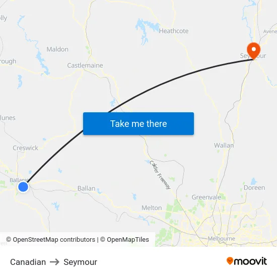 Canadian to Seymour map