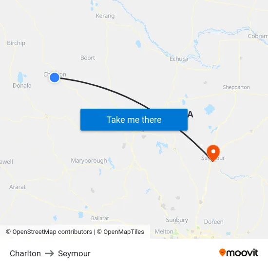 Charlton to Seymour map
