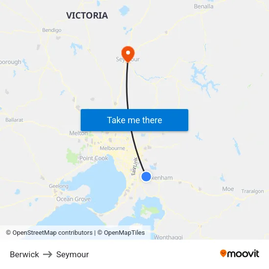 Berwick to Seymour map