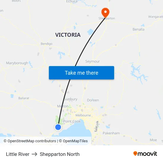 Little River to Shepparton North map