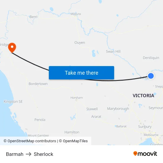 Barmah to Sherlock map