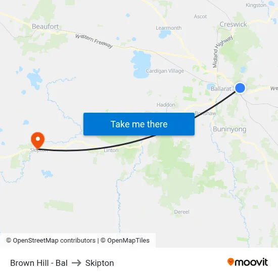 Brown Hill - Bal to Skipton map