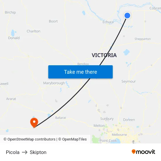 Picola to Skipton map