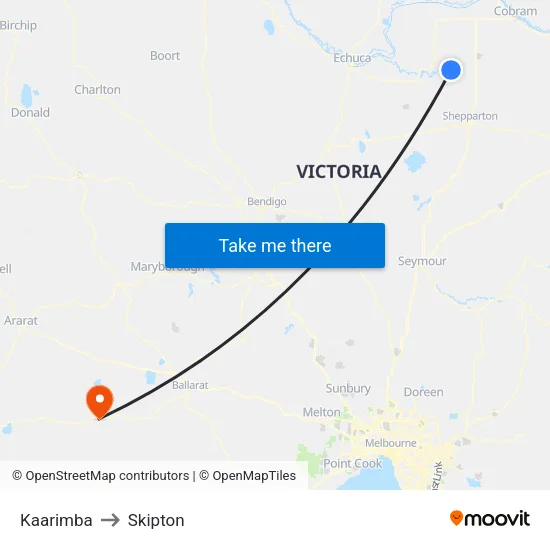 Kaarimba to Skipton map