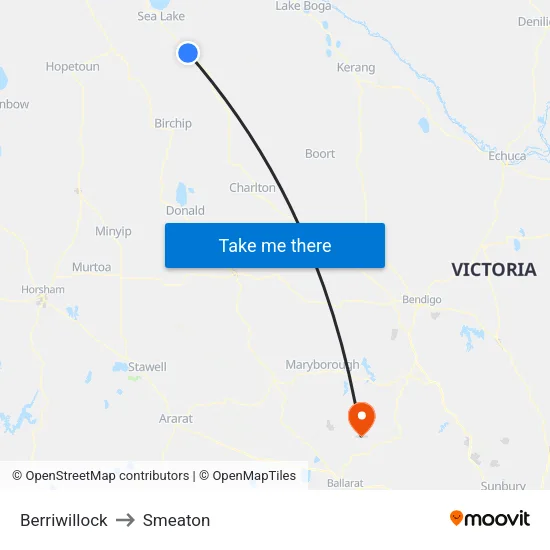 Berriwillock to Smeaton map