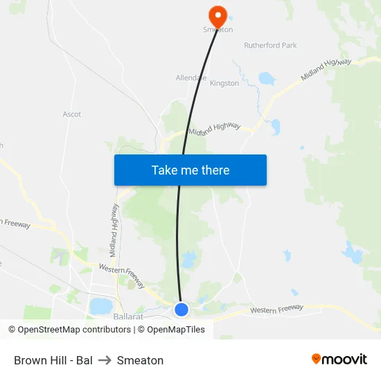 Brown Hill - Bal to Smeaton map