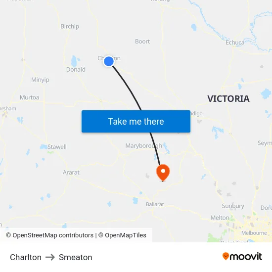 Charlton to Smeaton map
